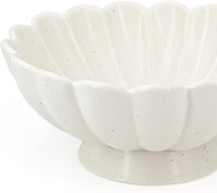 White Fluted Scalloped Ceramic Decorative Bowl – 8 inch - view 2